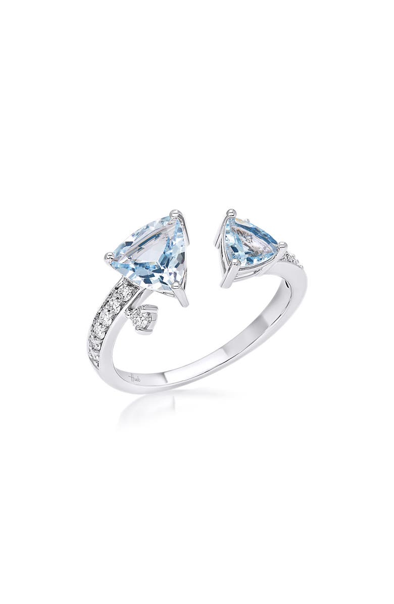 Hueb Mirage Aquamarine & Diamond Split Ring, Main, color, 