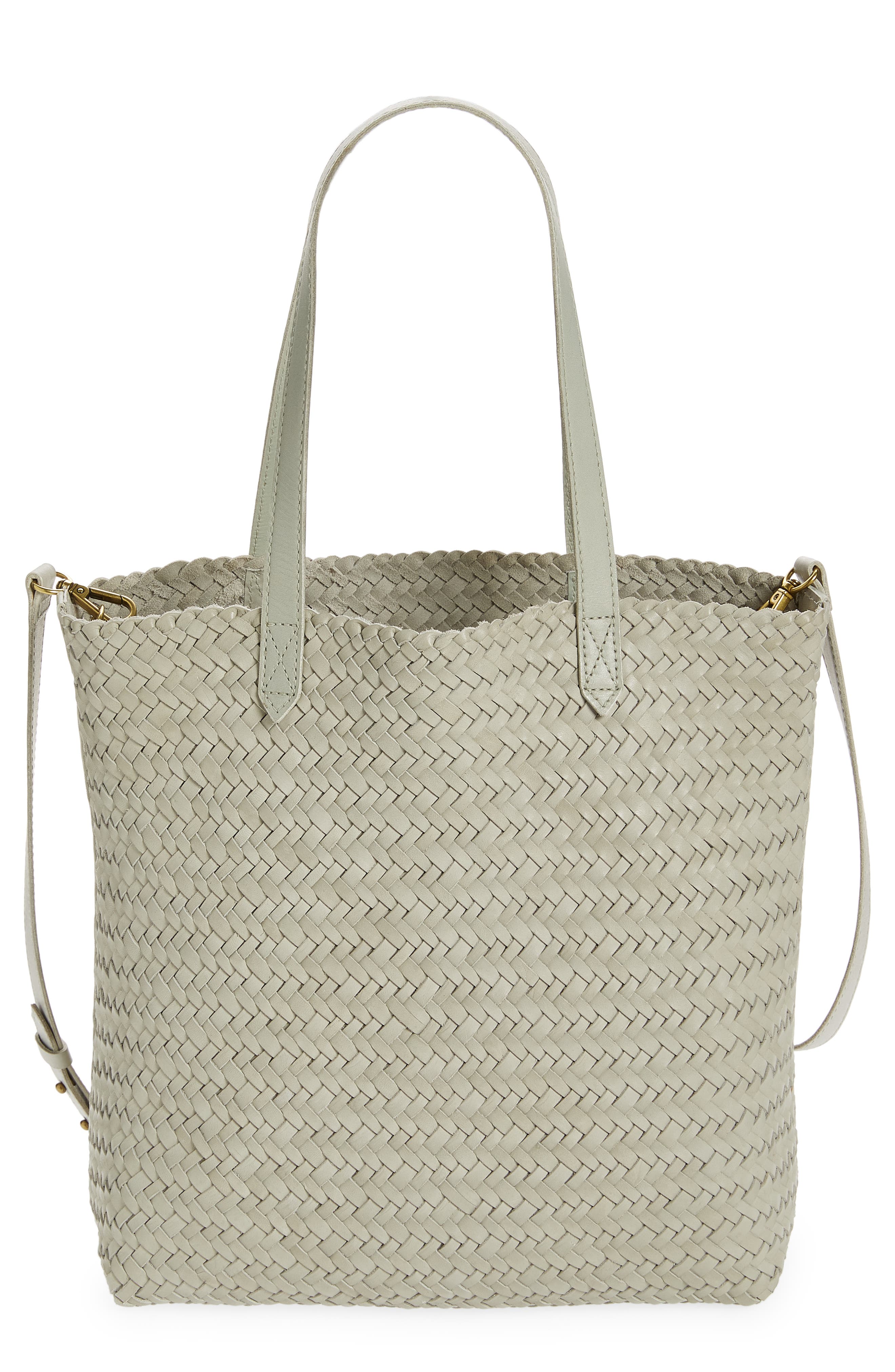 Madewell The Medium Transport Tote: Woven Leather Edition, Main, color, 