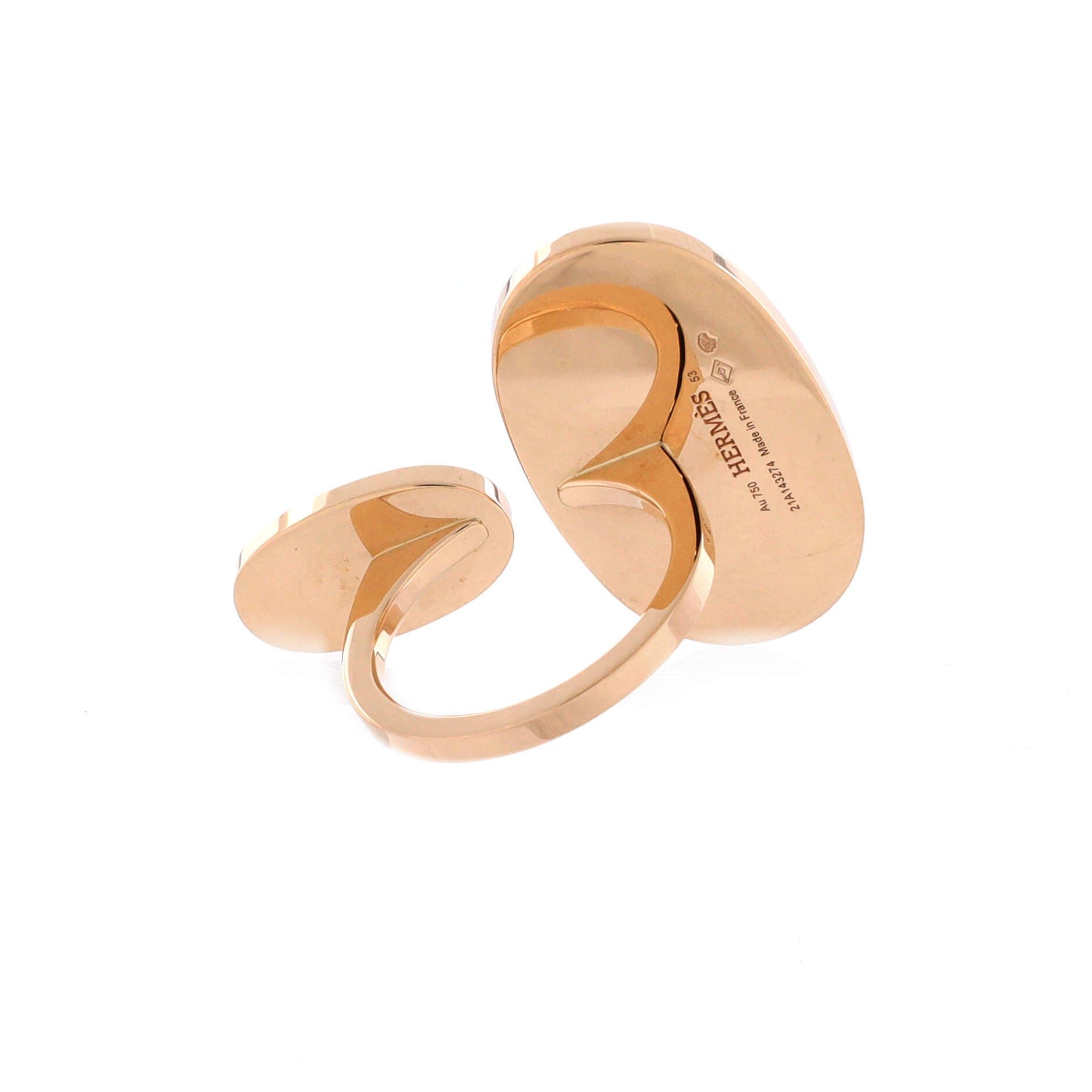 Chaine d'Ancre Verso Ring 18K Rose Gold with Ceramic Very Large, Alternate, color, Metallic Gold