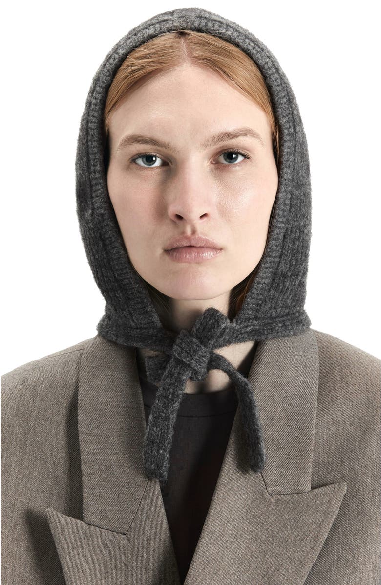 HYER GOODS Upcycled Alpaca Wool Tie Balabonnet, Alternate, color, Charcoal Grey