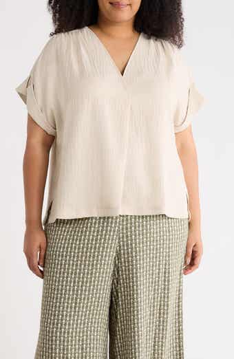MAX STUDIO V-Neck Short Sleeve Shirt