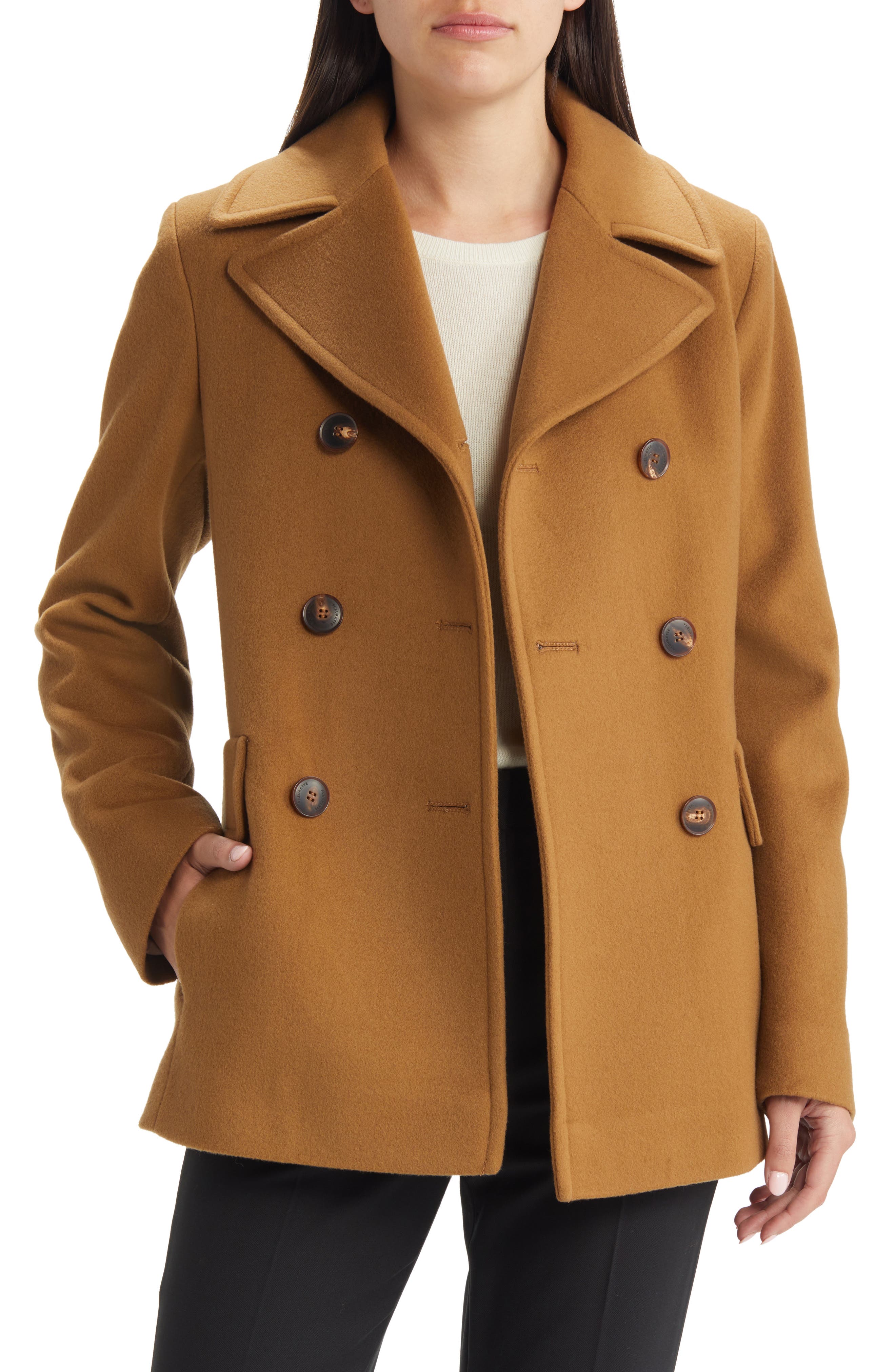 beige pea coats