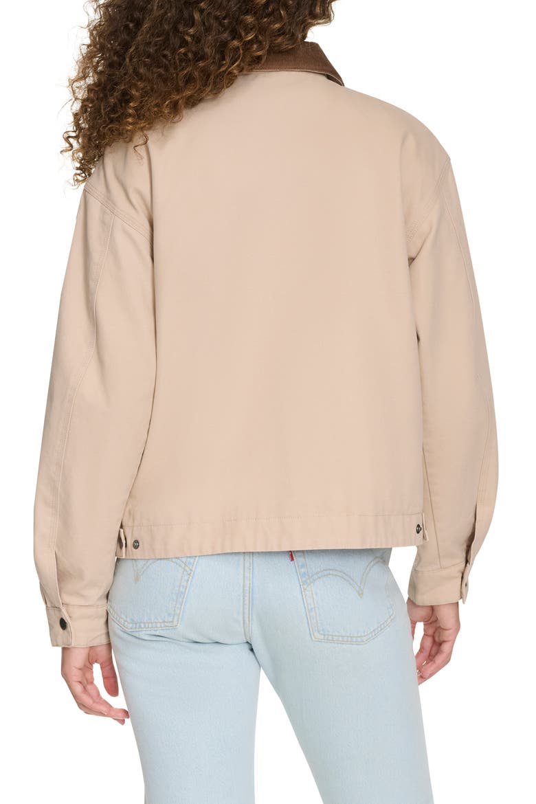 Cotton Twill Utility Jacket with Corduroy Collar, Alternate, color, LIGHT PINK