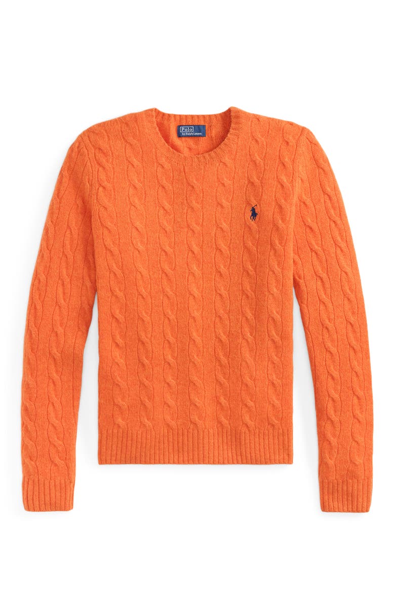 Julianna Crewneck Cotton Sweater, Alternate, color, ORANGE RUST HEATHER