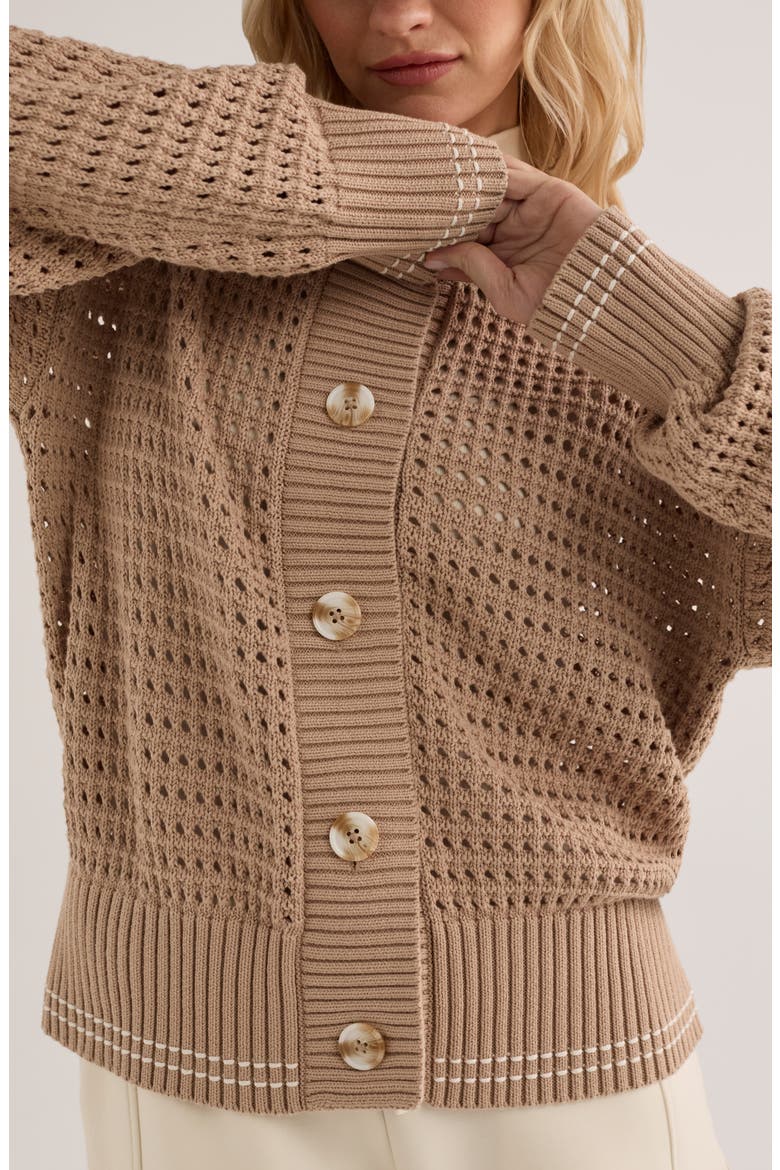 Open Stitch Cardigan, Alternate, color, LIGHT TAUPE