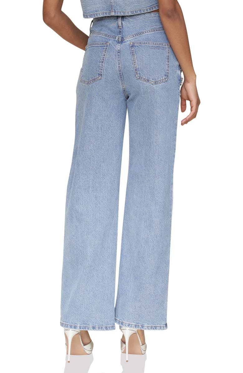 Avec Les Filles Hollywood Embellished Wide Leg Jeans, Alternate, color, Nikki Wash