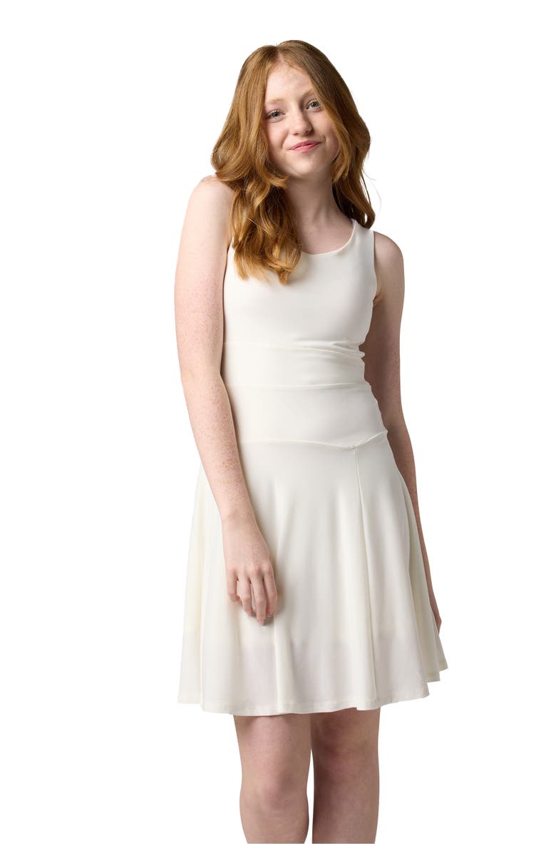 Un Deux Trois Sleeveless Skater Dress, Main, color, Ivory
