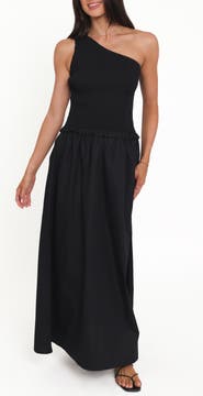 Petal & Pup Myla One-Shoulder Maxi Dress