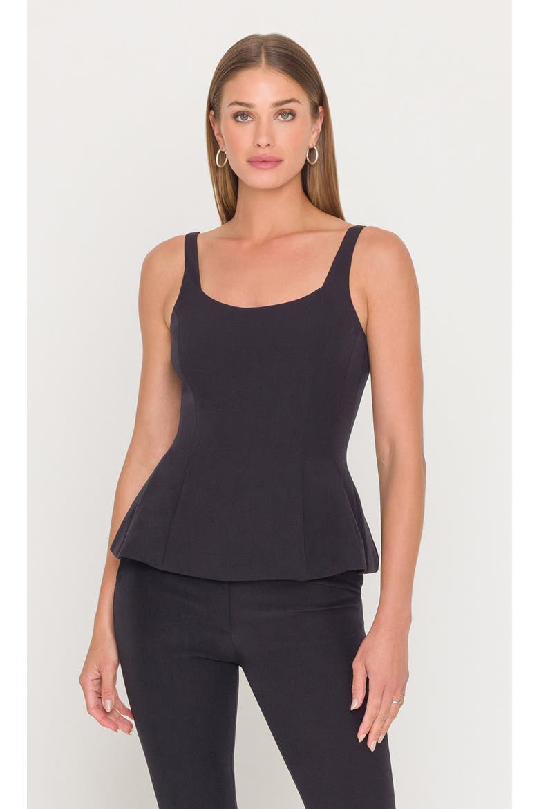 Sofia Crepe Peplum Top, Main, color, Black