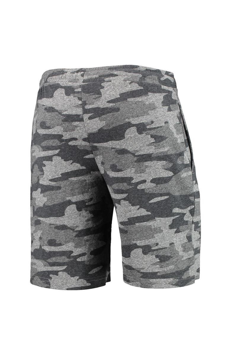 CONCEPTS SPORT Men's Concepts Sport Charcoal/Gray Wisconsin Badgers Camo Backup Terry Jam Lounge Shorts, Alternate, color, Charcoal