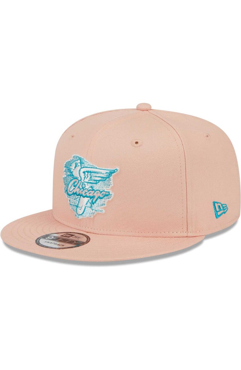 New Era Men's New Era Pink Chicago White Sox  Sky Aqua Undervisor 9FIFTY Snapback Hat, Alternate, color, 