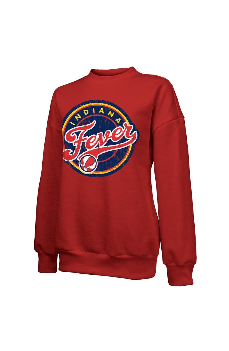 Majestic Threads Women
s Majestic Threads Red Indiana Fever Primary Logo Drop Shoulder Tri-Blend Pullover Sweatshirt, Alternate, color,