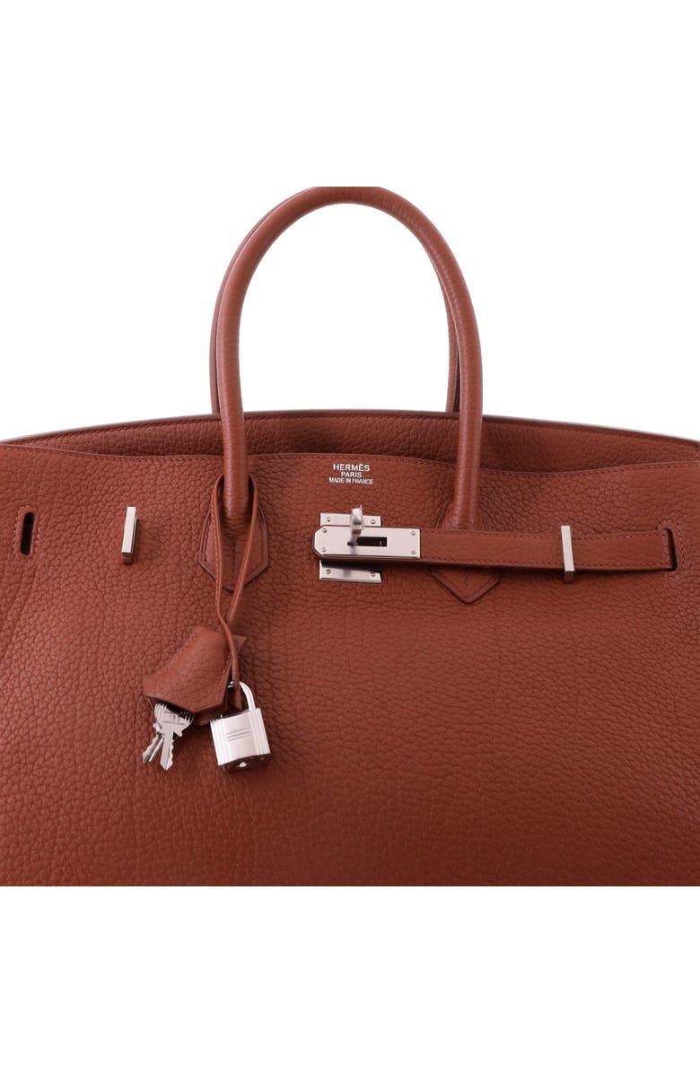 Pre-Owned Hermes Birkin Handbag Brown Fjord with Palladium Hardware 35, Alternate, color, Sienne