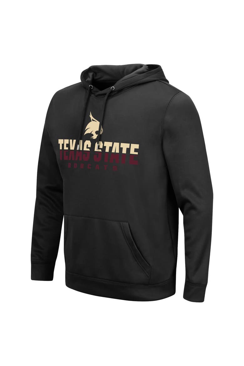 Men's Colosseum Black Texas State Bobcats Lantern Pullover Hoodie, Alternate, color, Black