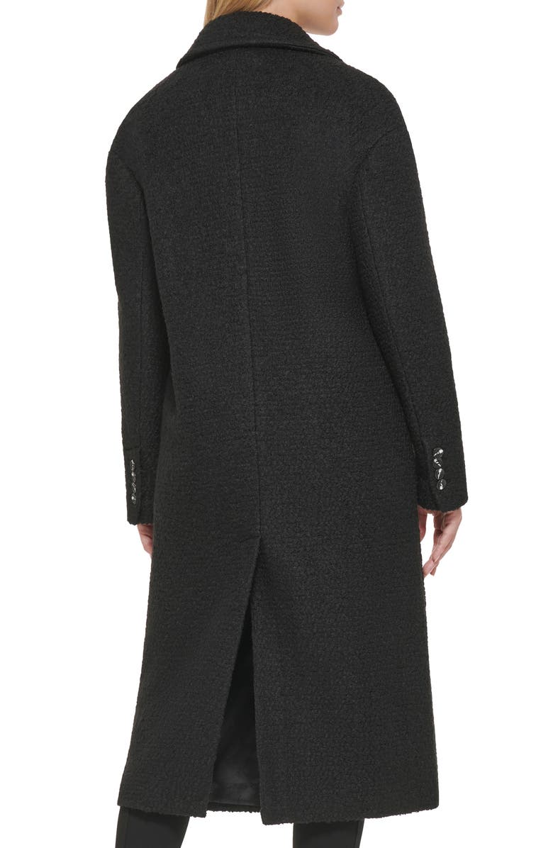 KARL LAGERFELD PARIS Double Breasted Long Wool Blend Coat, Alternate, color,