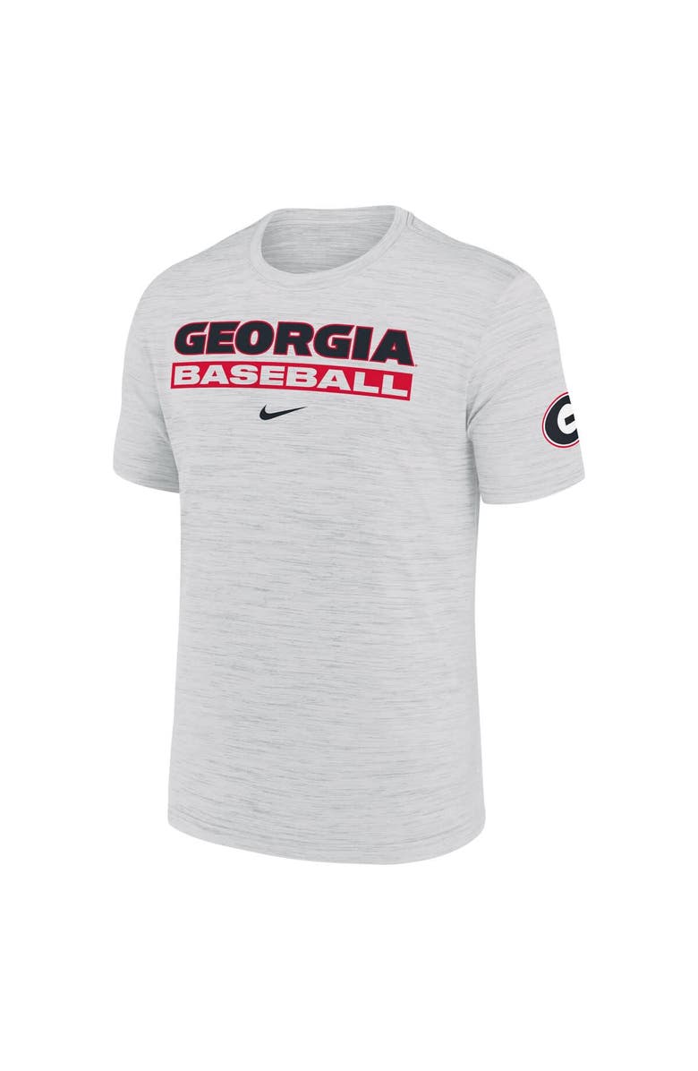 Nike Men's Nike Ash Georgia Bulldogs Velocity Baseball Wordmark Stack Performance T-Shirt, Alternate, color,