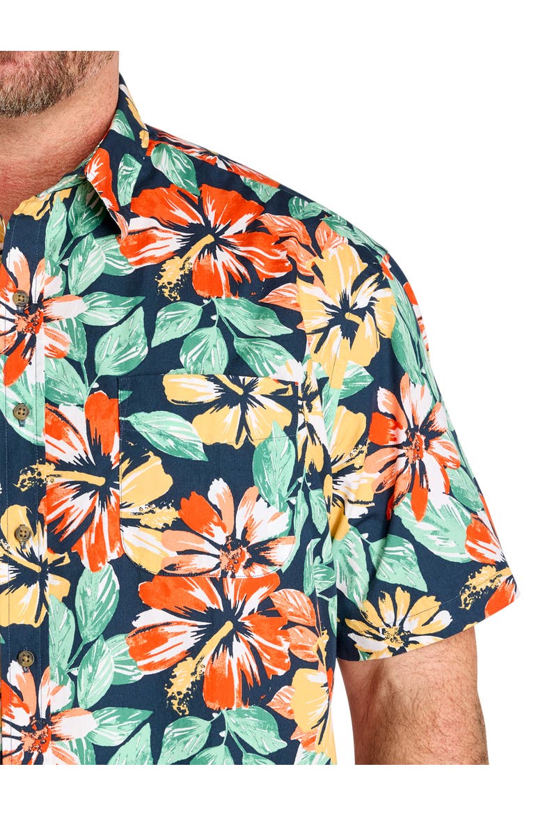 Big & Tall Large Floral Sport Shirt, Alternate, color, MULTI