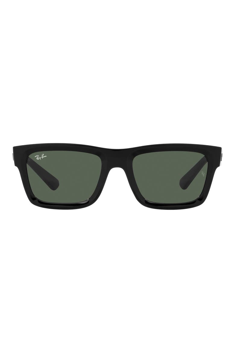 Warren 57mm Rectangular Sunglasses, Main, color, BLACK