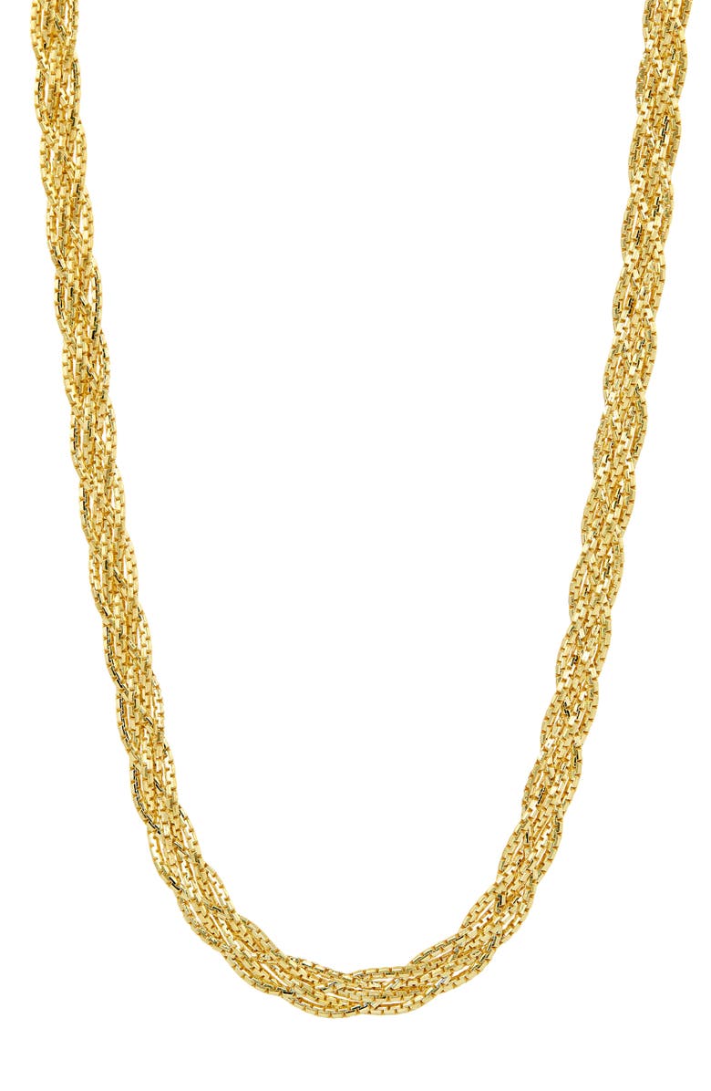 SAVVY CIE JEWELS Woven Chain Necklace, Main, color, Yellow Gold