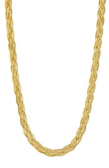 Savvy Cie Jewels Woven Chain Necklace In Gold
