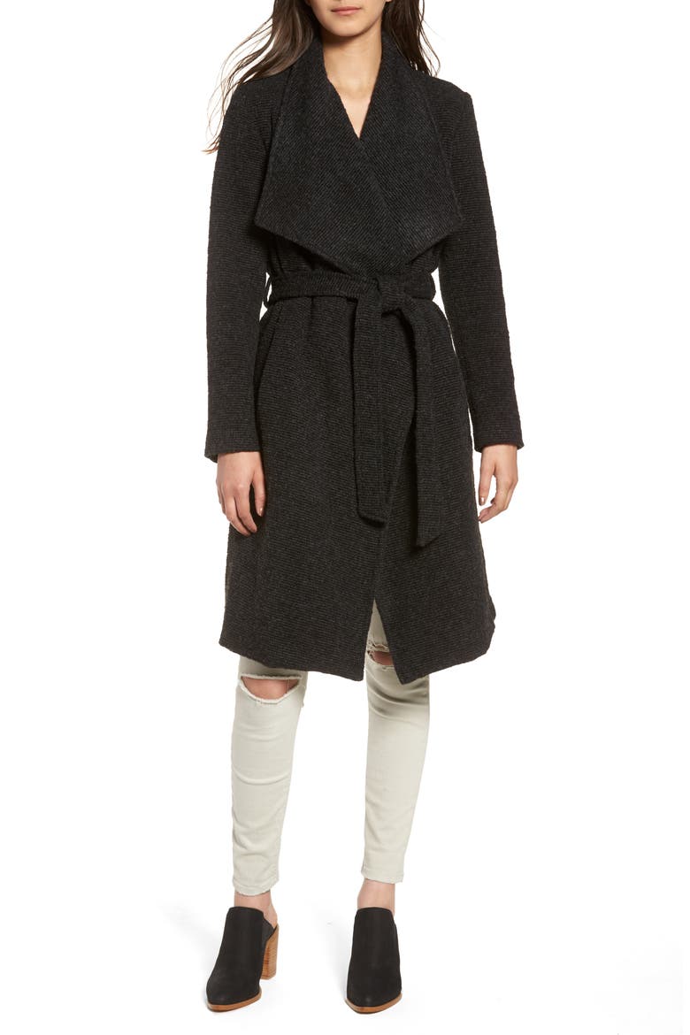BB Dakota Issac Ribbed Blanket Coat, Main, color, CHARCOAL GREY