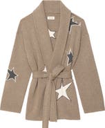 Zadig & Voltaire Outline Stars Merino Wool & Cashmere Cardigan