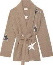 Zadig & Voltaire Outline Stars Merino Wool & Cashmere Cardigan