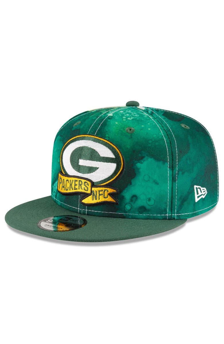New Era Men's New Era  Green Bay Packers 2022 Sideline 9FIFTY Ink Dye Snapback Hat, Alternate, color, 