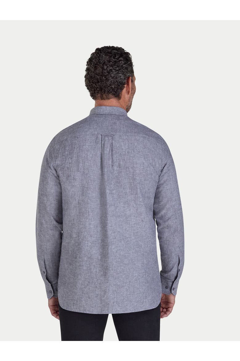 Long Sleeve Linen Blend Shirt, Alternate, color, Charcoal