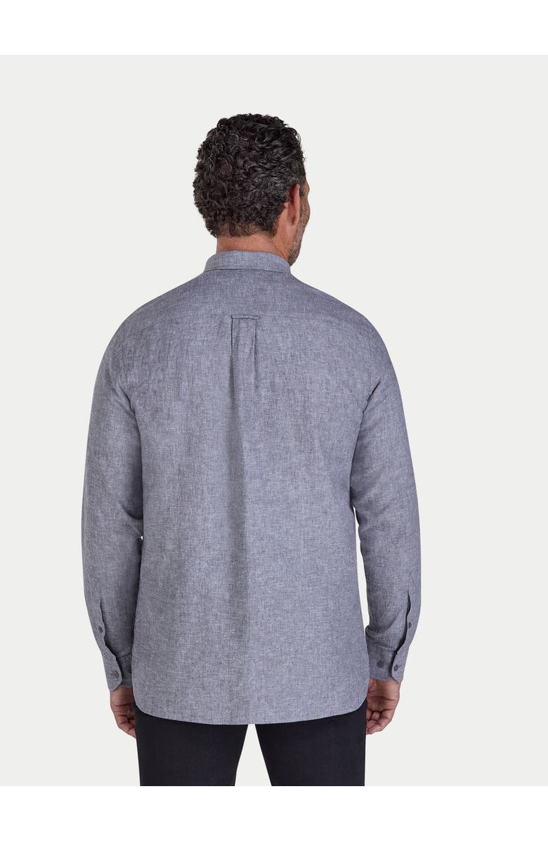 Raging Bull Long Sleeve Linen Blend Shirt, Alternate, color, Charcoal