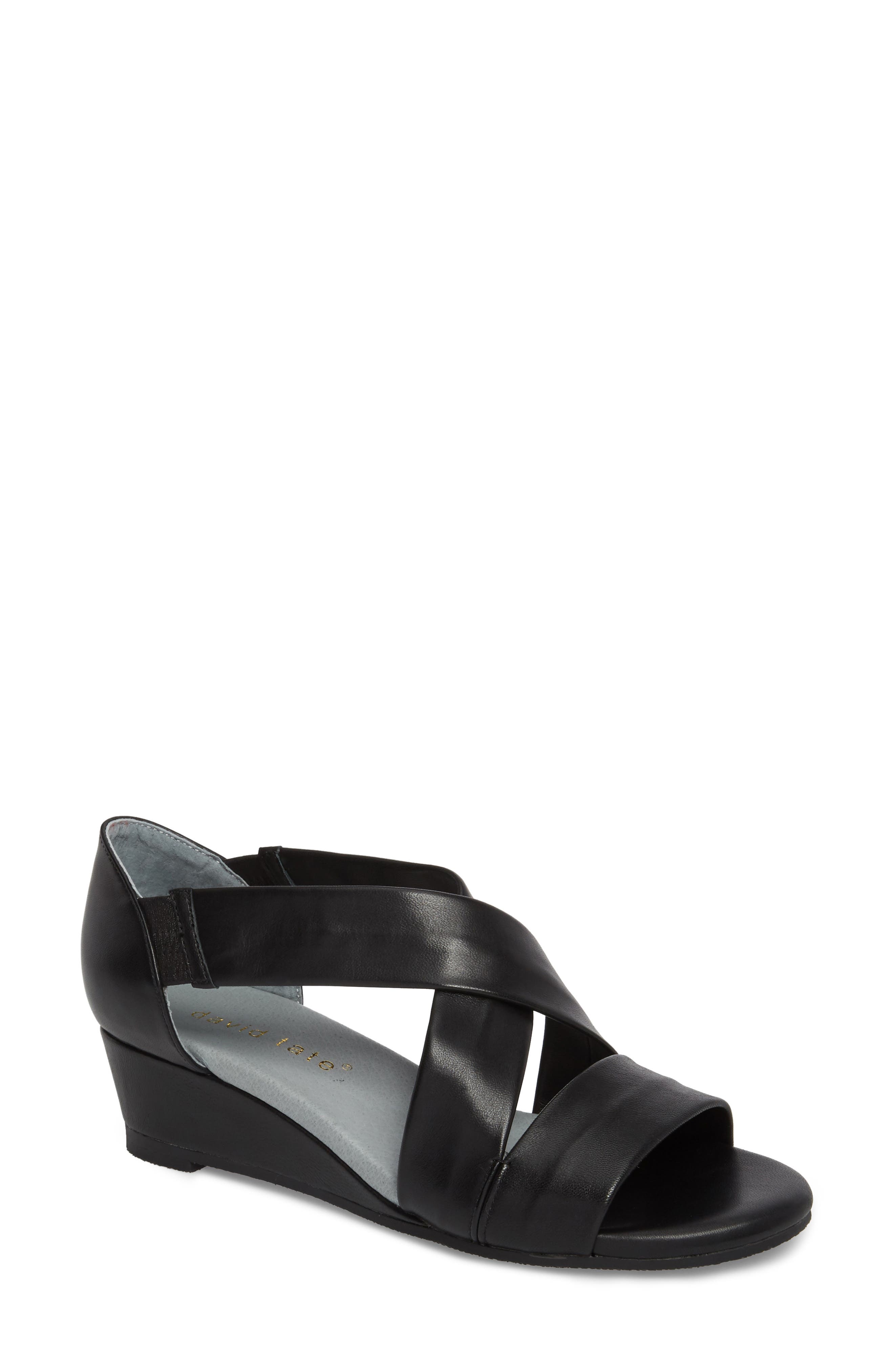 David Tate Swell Cross Strap Wedge Sandal, Main, color, 