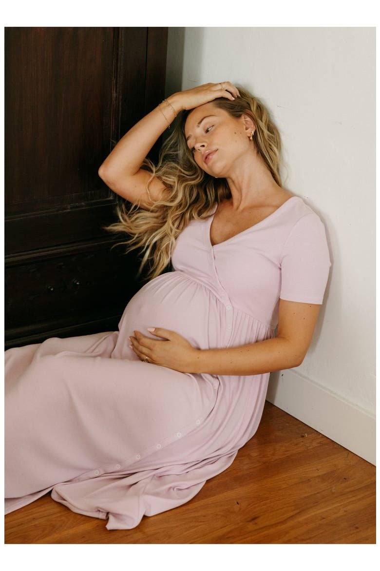 The Softest Rib Side Seam Nursing Maxi Dress, Main, color, Orchid