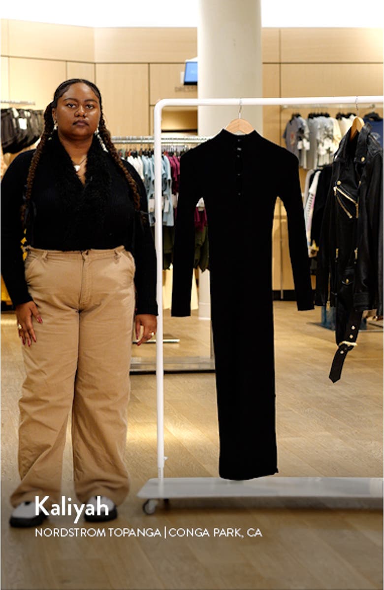 Long Sleeve Rib Midi Sweater Dress, sales video thumbnail