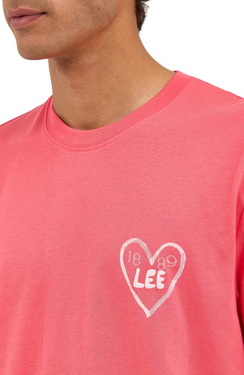 Lee Heart Logo Embroidered Graphic T-shirt In Lychee