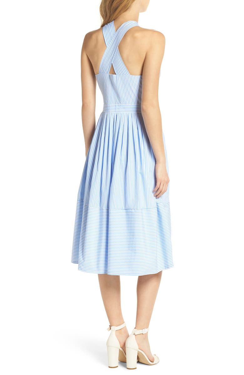 Gal Meets Glam Collection Claire Stripe Halter Dress, Alternate, color, 