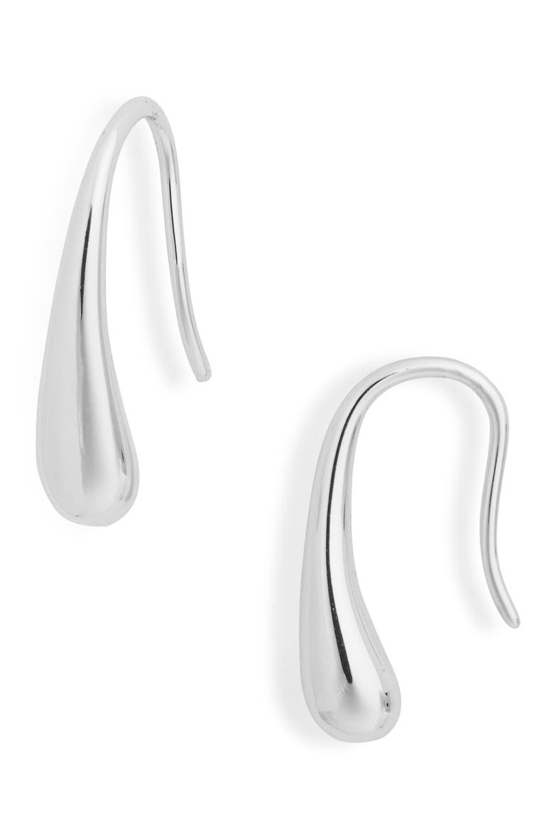 Polish Teardrop Earrings, Main, color, SILVER