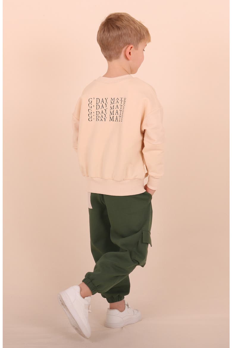 Kids' G'Day Mate Cotton Sweatshirt, Alternate, color, CREAM