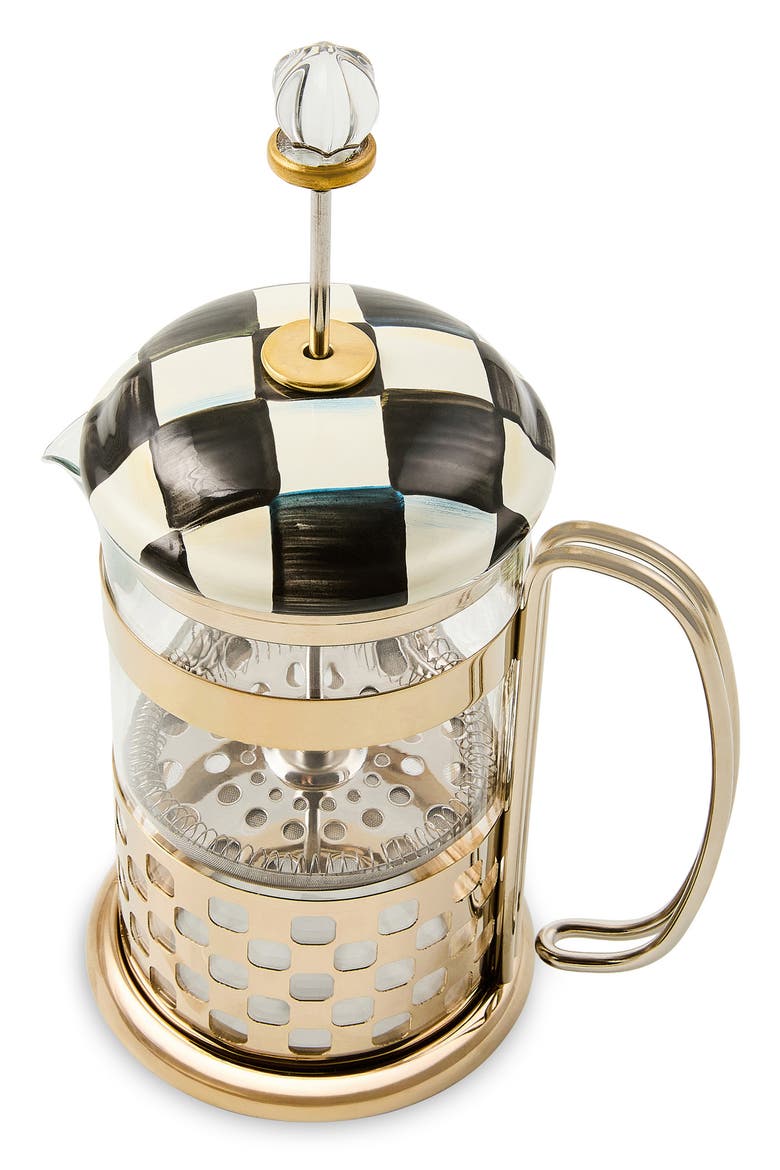 Courtly Check French Press, Alternate, color, BLACK