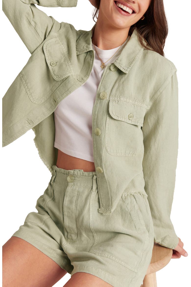 Lily Linen Blend Jacket, Alternate, color, MUTED ARMY