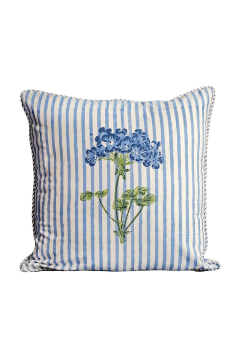 Hydrangea Blockprint Pillow - Cover Only