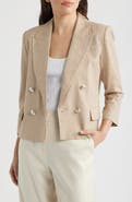 Halogen® Double Breasted Crop Blazer
