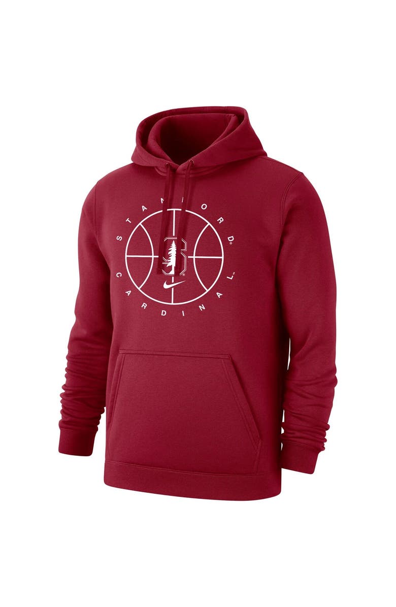 Nike Men's Nike Cardinal Stanford Cardinal Basketball Icon Club Fleece Pullover Hoodie, Alternate, color, Cardinal