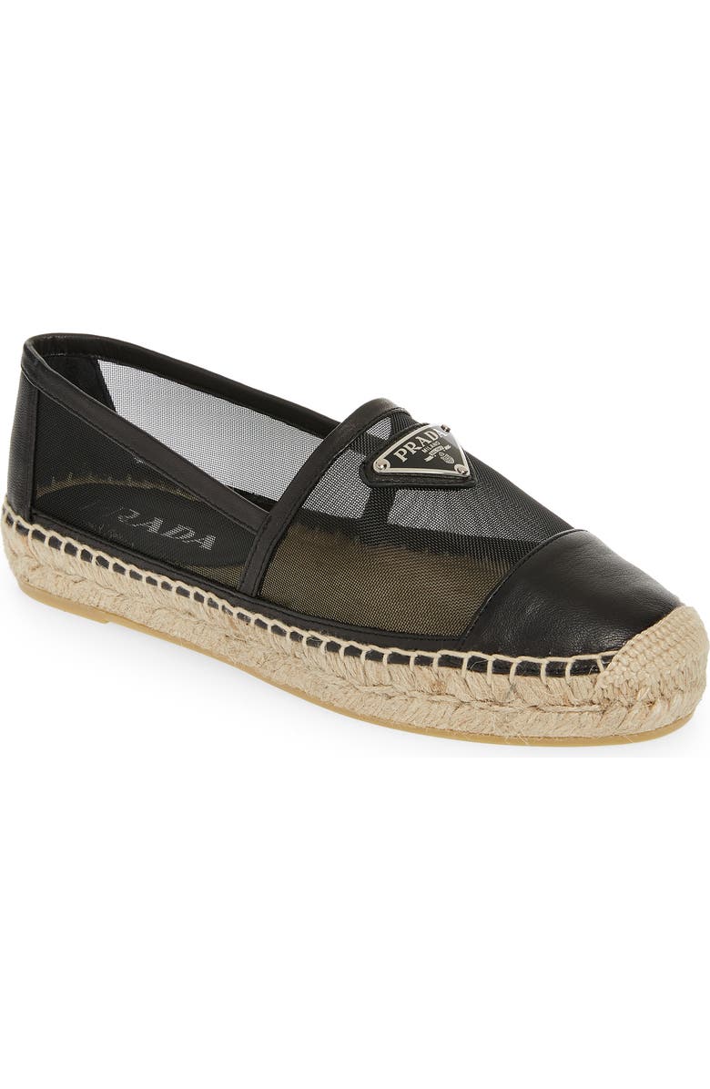 Prada Mesh Espadrille Flat, Main, color,