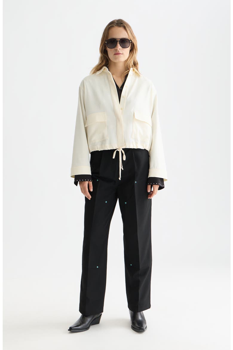 Drawstring Waist Utility Shirt, Alternate, color, EGGNOG