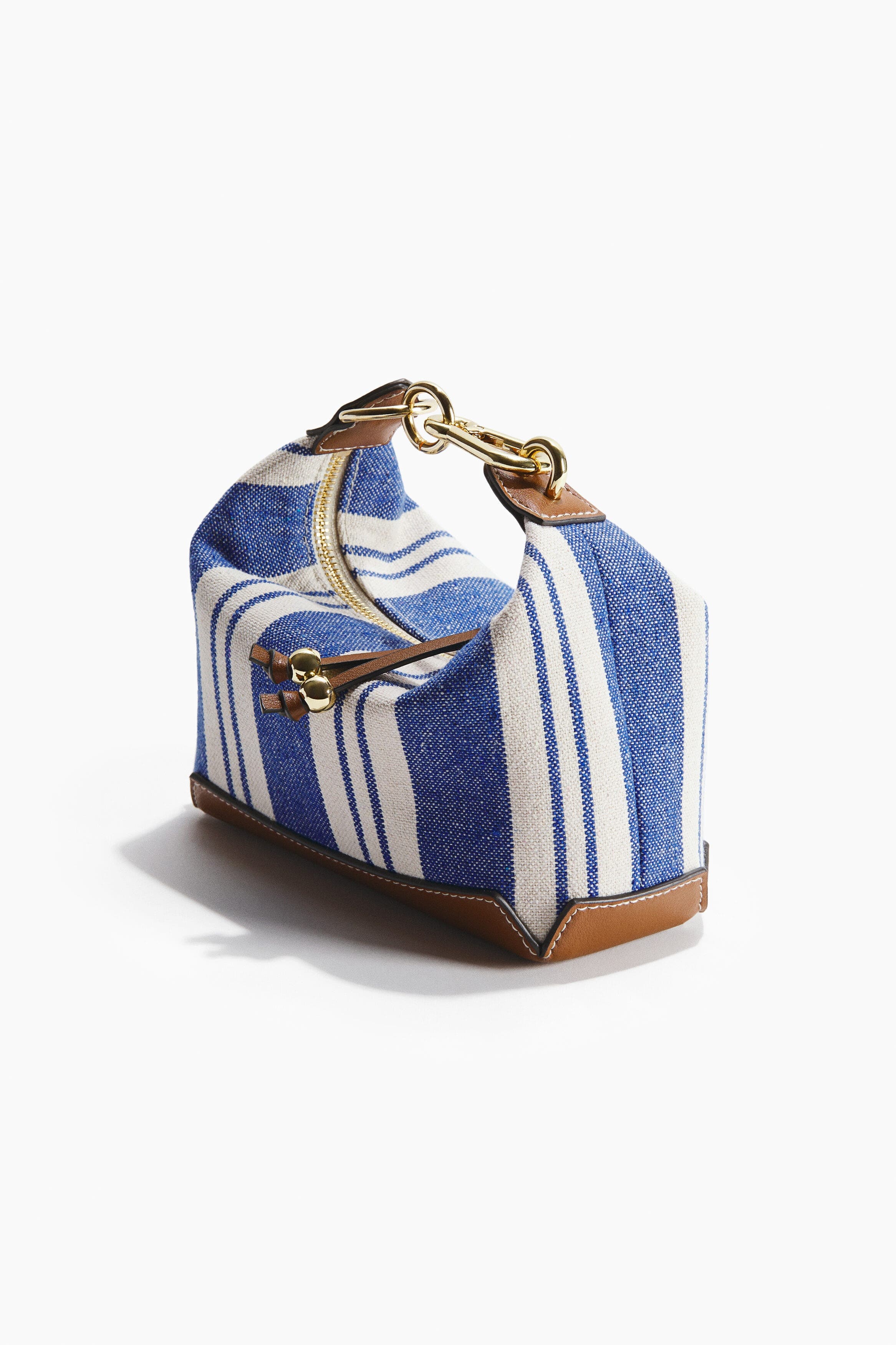 H&M Small Canvas Handbag, Main, color, Blue/Striped