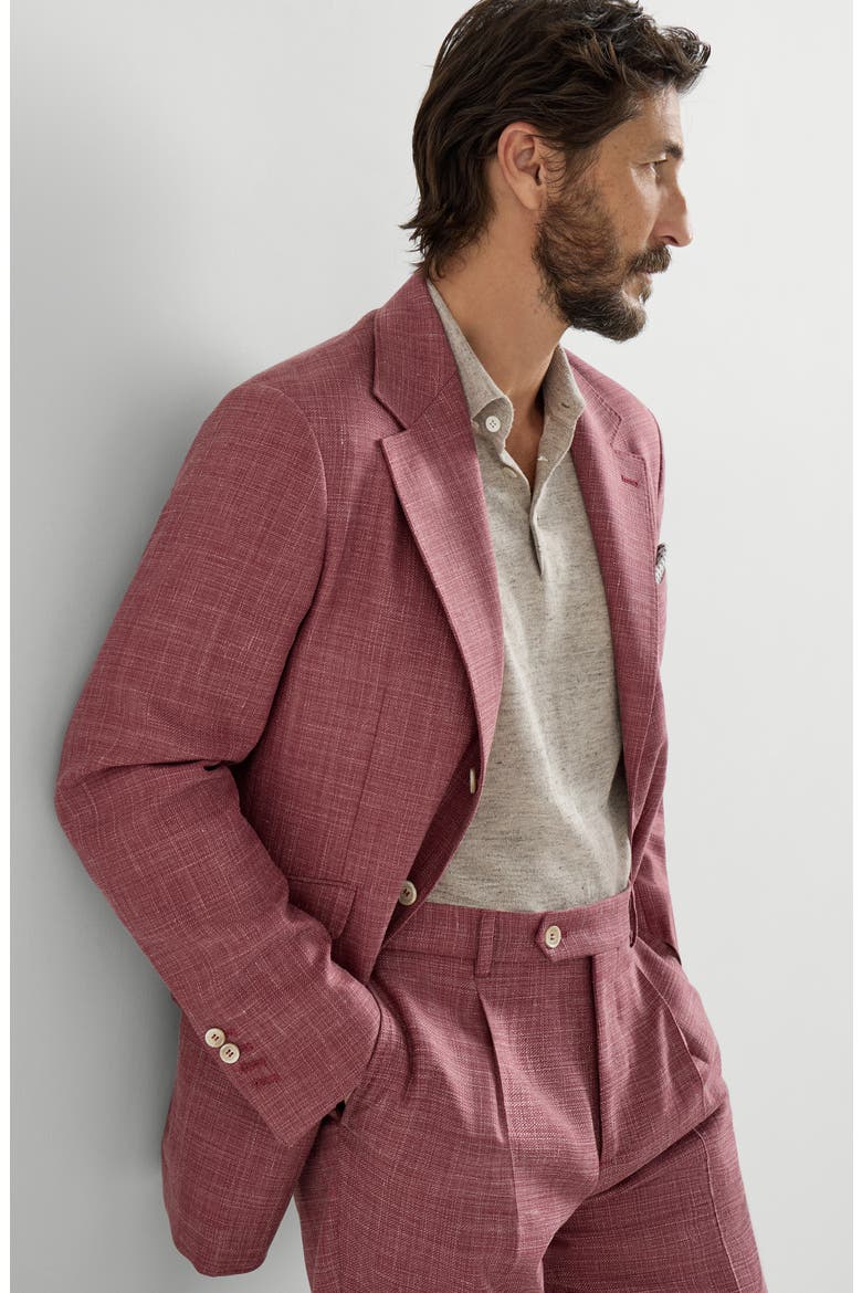 Hopsack blazer, Alternate, color, Coral
