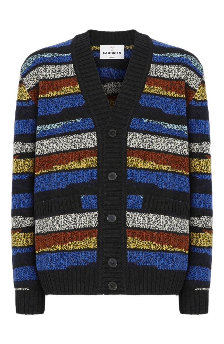 Missoni The Cardigan In Pure Wool With Inlay, Alternate, color, Multicoloured