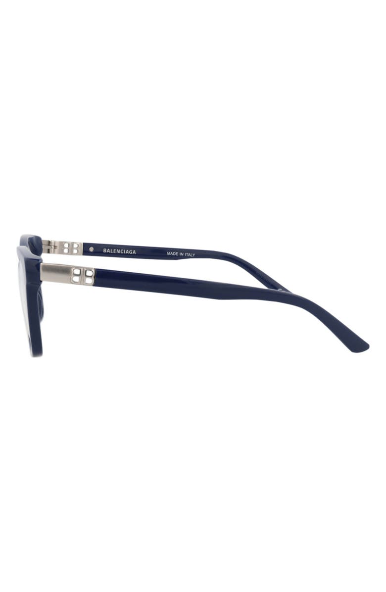 Balenciaga 52mm Square Optical Glasses, Alternate, color, Blue Blue Transparent