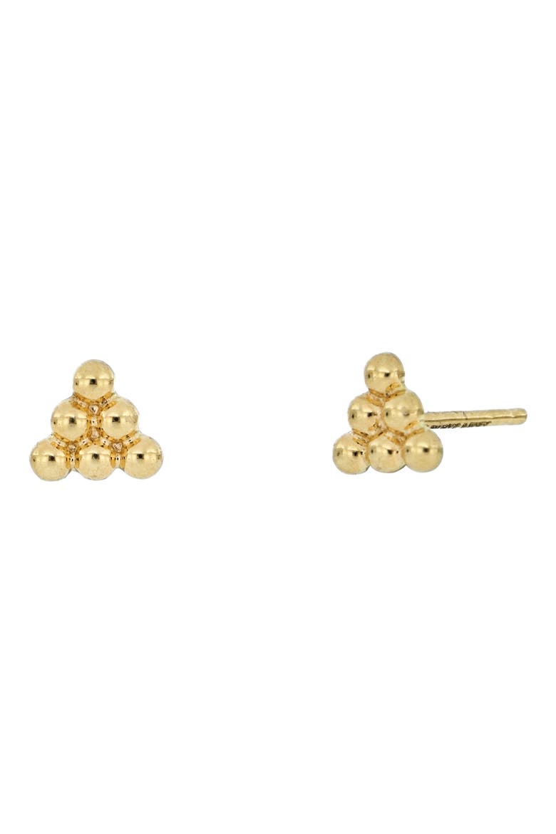 14K Gold Beaded Triangle Stud Earrings (Nordstrom Exclusive), Main, color, YELLOW GOLD