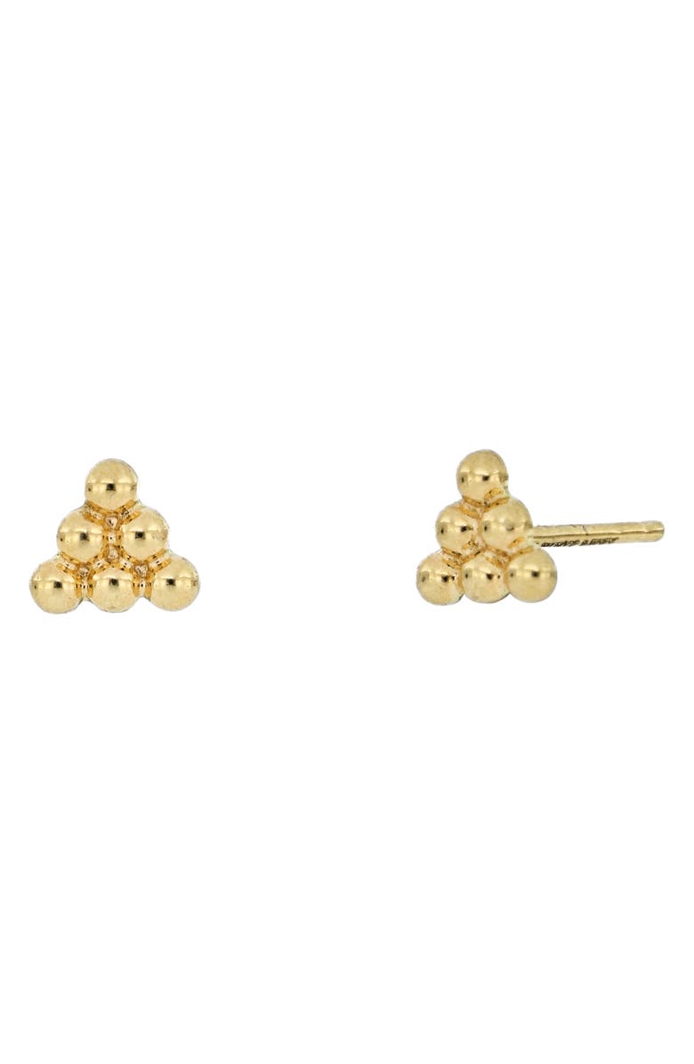Bony Levy 14K Gold Beaded Triangle Stud Earrings, Main, color,